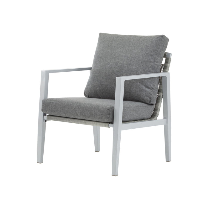 Modern Lounge Chair With Rope Accents And Cushions