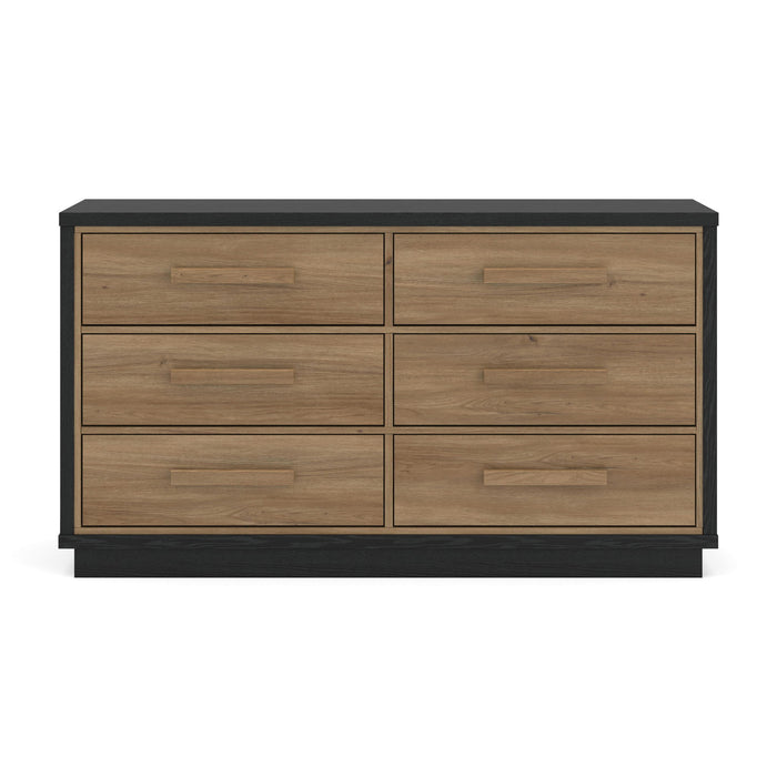 Kozmour - Six Drawer Dresser - Black / Brown