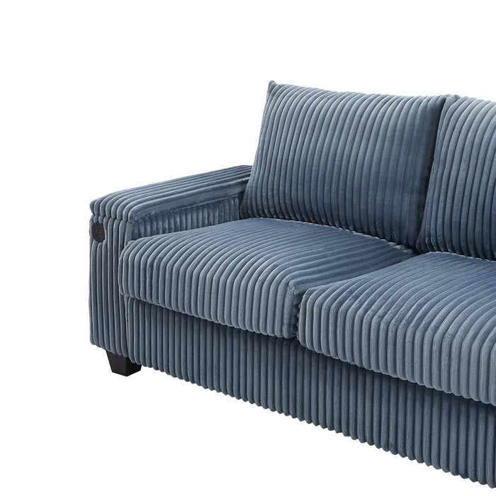 Modern 4 Seater Corduroy Sofa Couch With USB Ports And Hidden Storage
