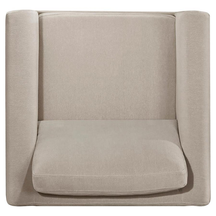 Islington - Fabric Upholstered Panel Arm Accent Chair - Taupe