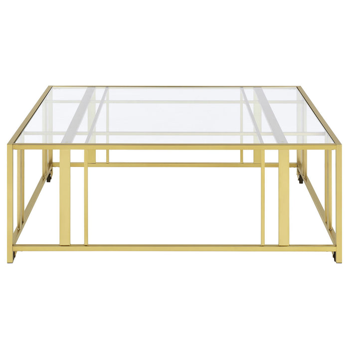 Square Coffee Table - Brushed Brass
