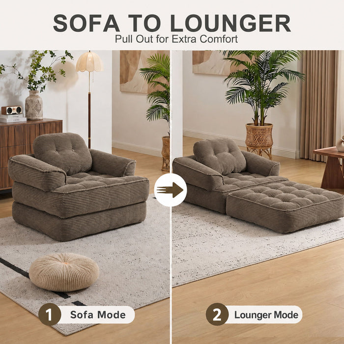 Convertible 2 In 1 Armrest Sofa For Bedroom