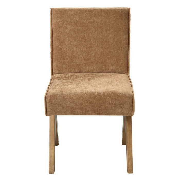 Zoey - Side Chair Set of 2) - Chocolate Chenille & Oak