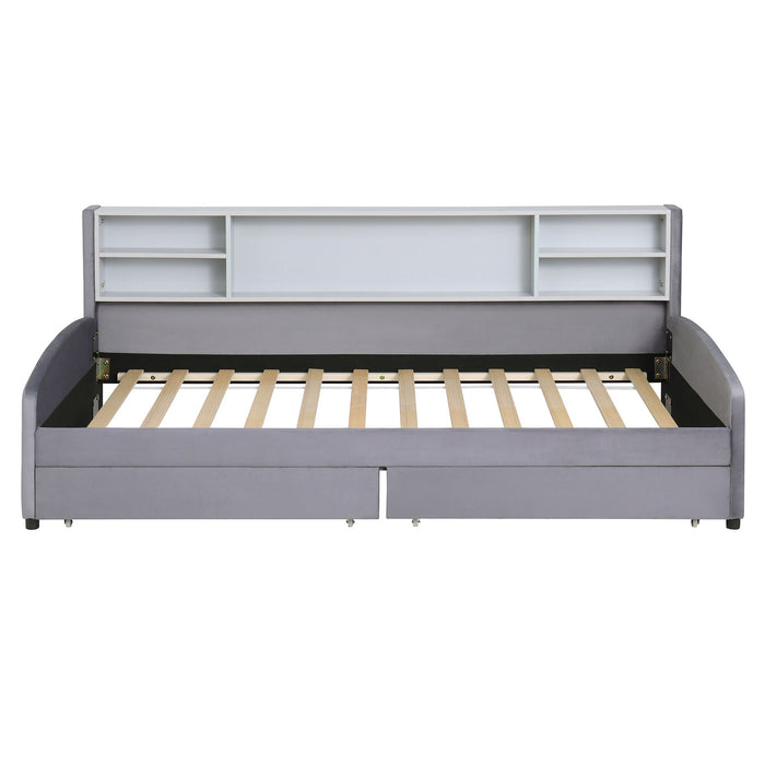 Luxurious Upholstered Platform Bed With Storage Drawers