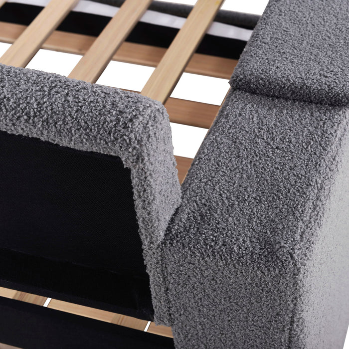 Upholstered Daybed With Storage Armrests, Trundle And Latest Integrated Bluetooth Audio System