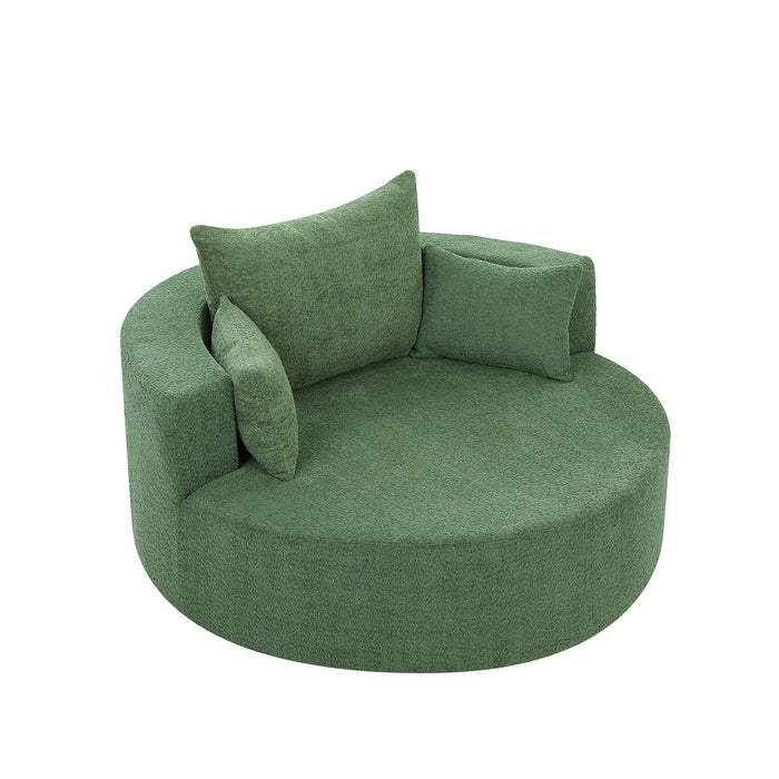 360° Swivel Accent Barrel Chair With 3 Removable Pillows For Living Room