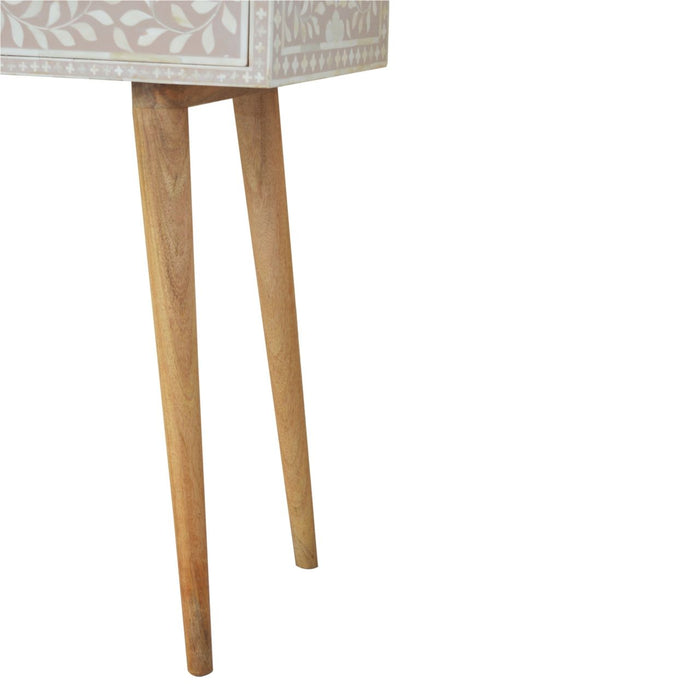 Floral Bone Console - Beige / White