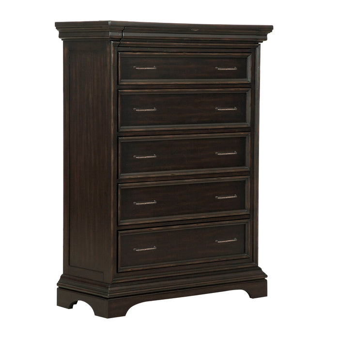 Caldwell - 6 Drawer Chest - Deep Brown