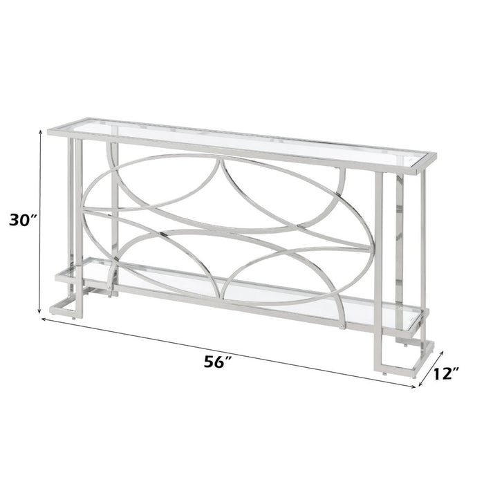 Kalan - Sofa Table - Glass & Silver