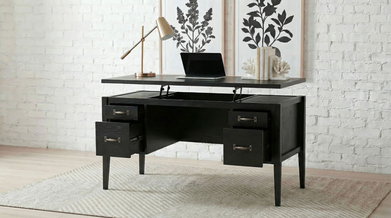 Graham 54-inch 4-drawer Double Pedestal Lift Top Computer Desk Black