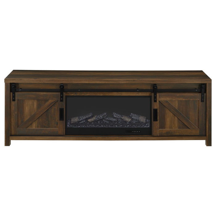 Clover - Fireplace TV Stand - Brown