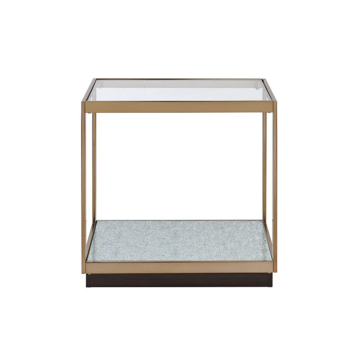 Kaia - End Table - Glass & Gold