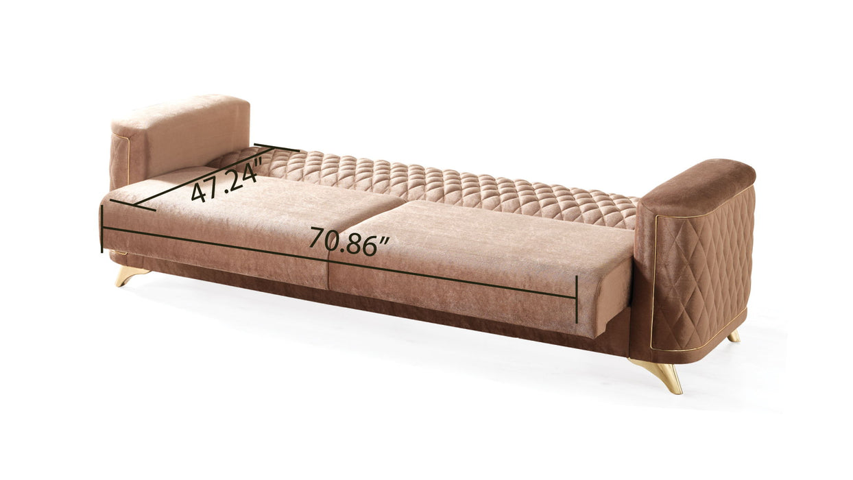 Luna Modern Style Sofa In Copper