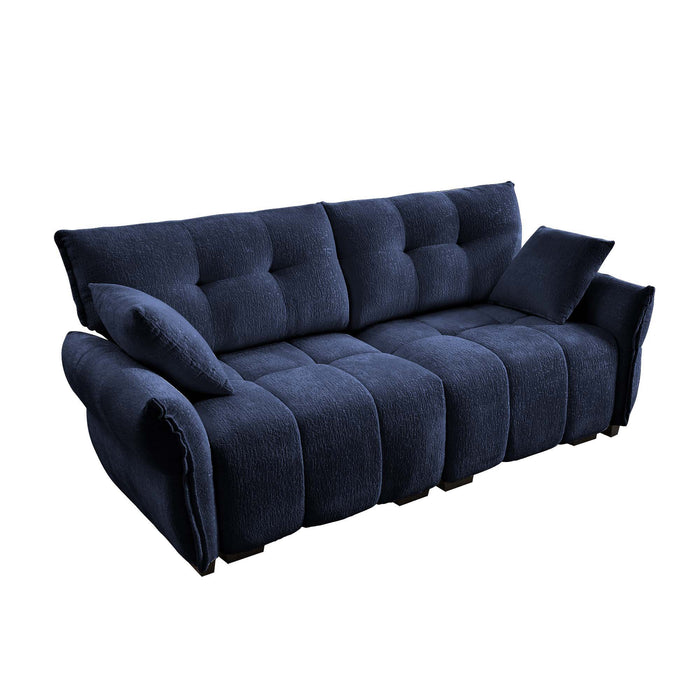 Modern Sofa & Pillows, Textured Cover, High Rebound Cushions