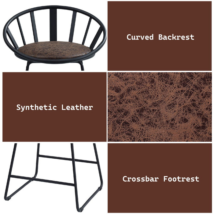 Zudora - Counter Height Chair Set of 2) - Synthetic Leather & Black