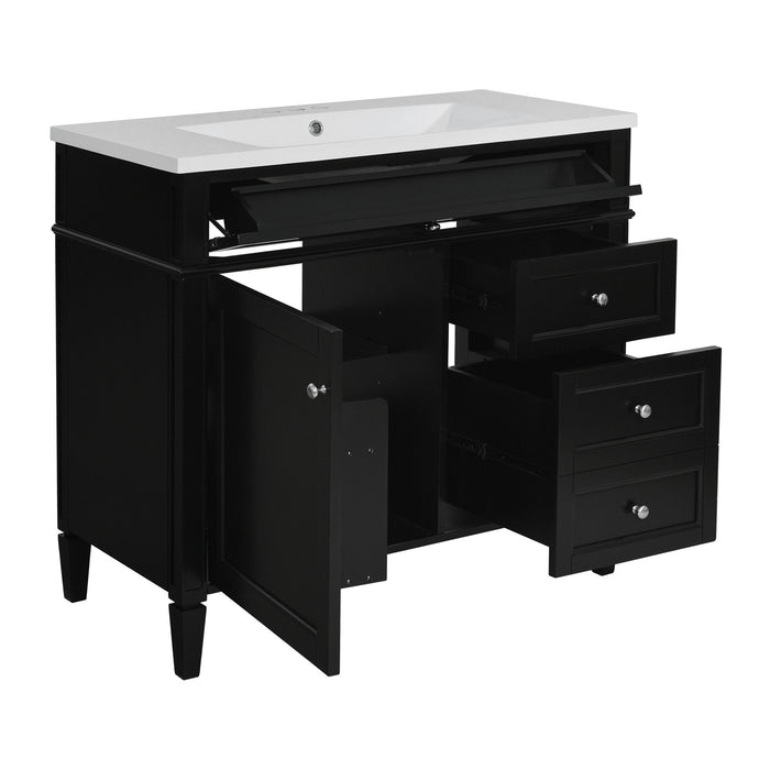 Bathroom Vanity & Top Sink, Modern Bathroom Storage Cabinet With 2 Drawers And A Tip-Out Drawer