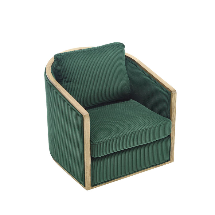 Corduroy Barrel Chair, 360 Degree Swivel