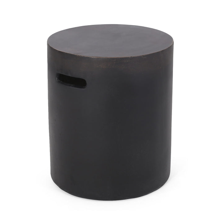 Outdoor End Table With Cutout Handle - Copper