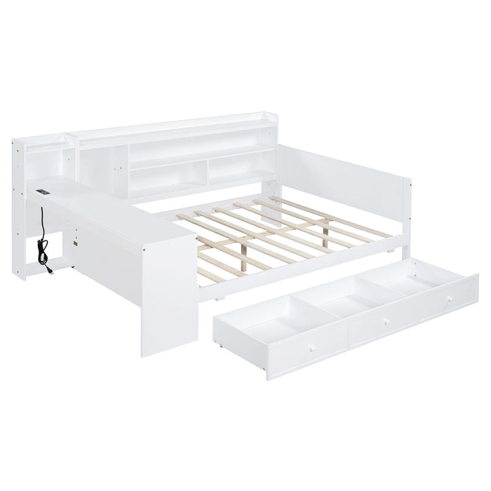 Daybed With 3 Drawers USB Ports And Desk