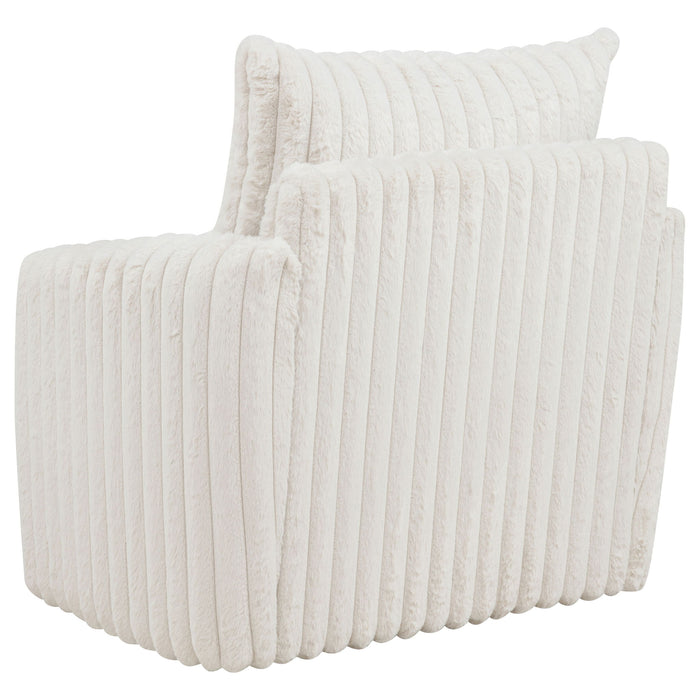 Sarco Corduroy Upholstered Swivel Accent Arm Chair Ivory