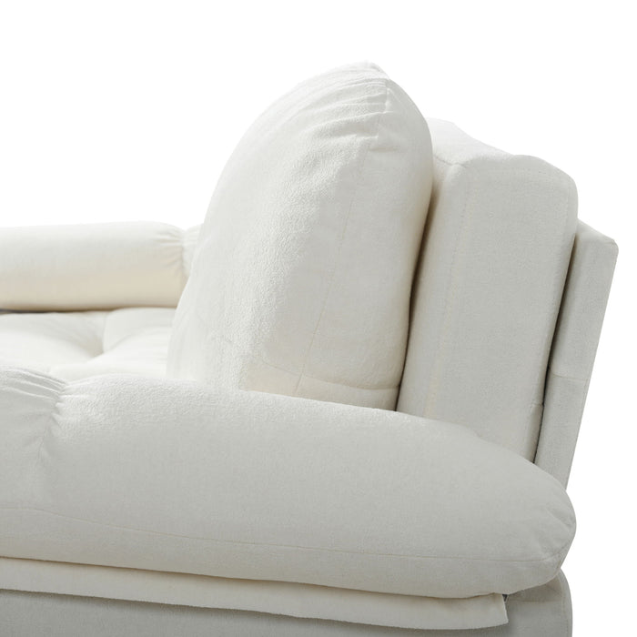 Modern Convertible Sleeper Sofa Bed With Pull-Out Queen Design, Side Storage & Thick Cushions