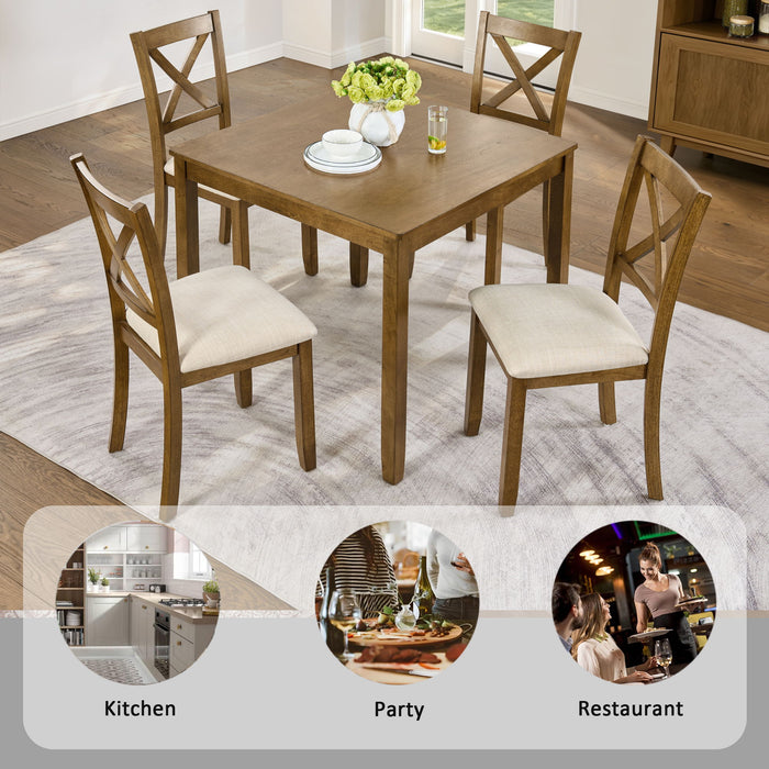 5 Piece Counter Height Dining Table Set With 4 Chairs