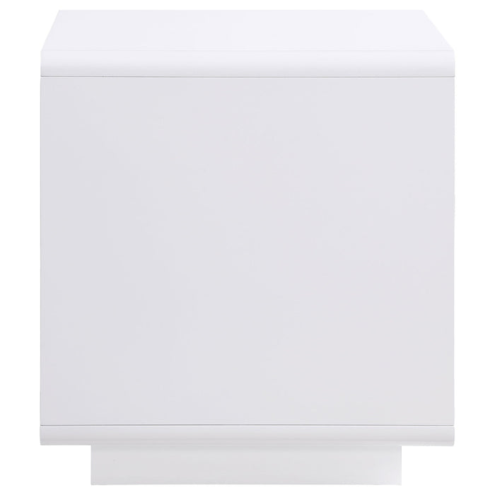 Paseo Square End Side Table White High Gloss