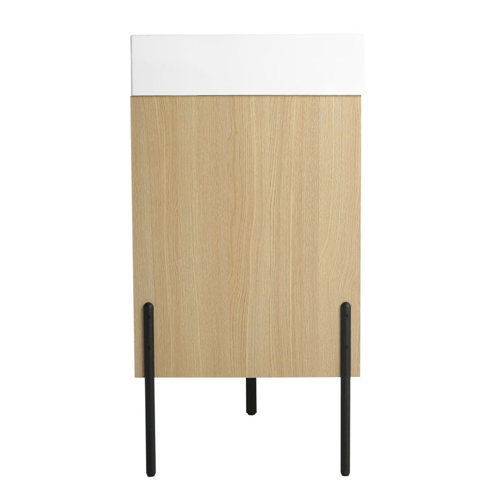 Modern Bathroom Vanity Combo With Single Resin Sink And Storage Cabinet