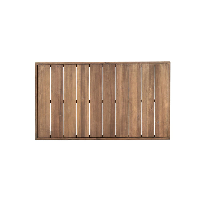 Outdoor Coffee Table With Slat Design And Sled Base - Brown