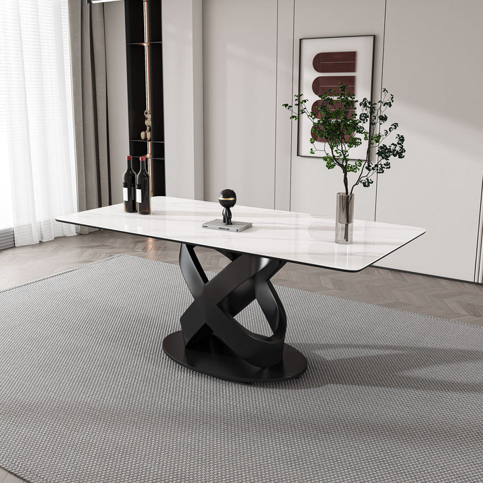 Rectangular Dining Table - Black / White