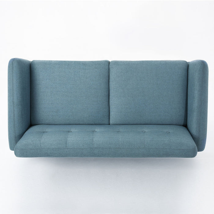 Modern Loveseat Sofa With Button Tufted Backrest