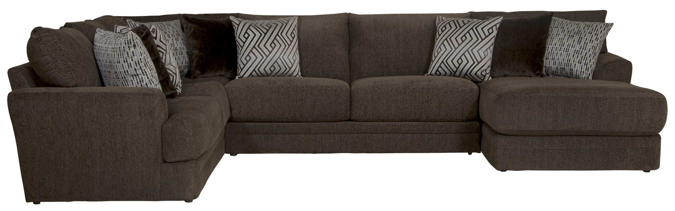 Galaxy - 3 Piece Sectional, Comfort Coil Seating And 9 Included Accent Pillows