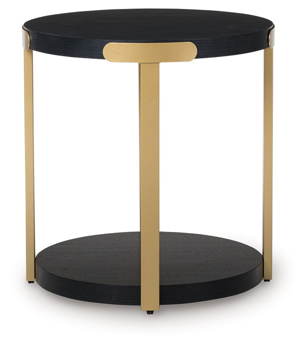 Shylore - Occasional Table Set (Set of 3) - Black / Brass Finish