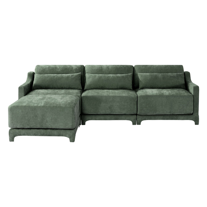 Stylish Sofa With Ottoman And Lumbar Pillows, Ergonomic Design