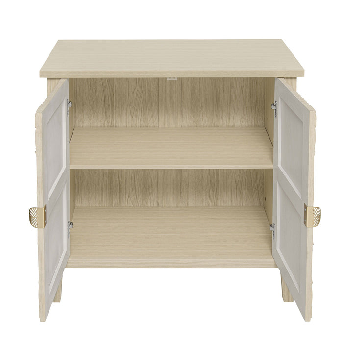 2 Door Cabinet, American Furniture, Suitable For Bedroom, Living Room, Study - Natural