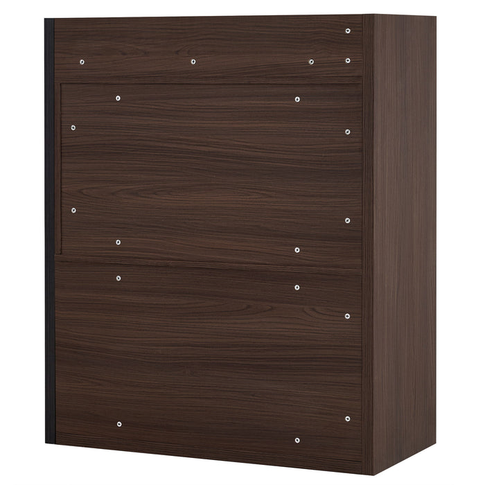 Modern Extendable & Rotating Cabinet With Drawer And Flip Doors For Versatile Storage - Black / Dark Walnut