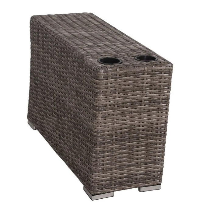 Wicker Outdoor Lounge Set With Cushions And Fire Pit