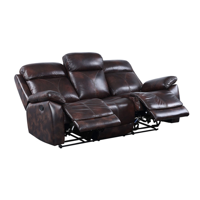 Perfiel - Motion Sofa - Two Tone Dark Brown Top Grain Leather