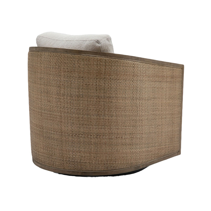 Barrel, Comfy Round Accent Sofa Chair With 360 Degree Swivel, Leisure Arm