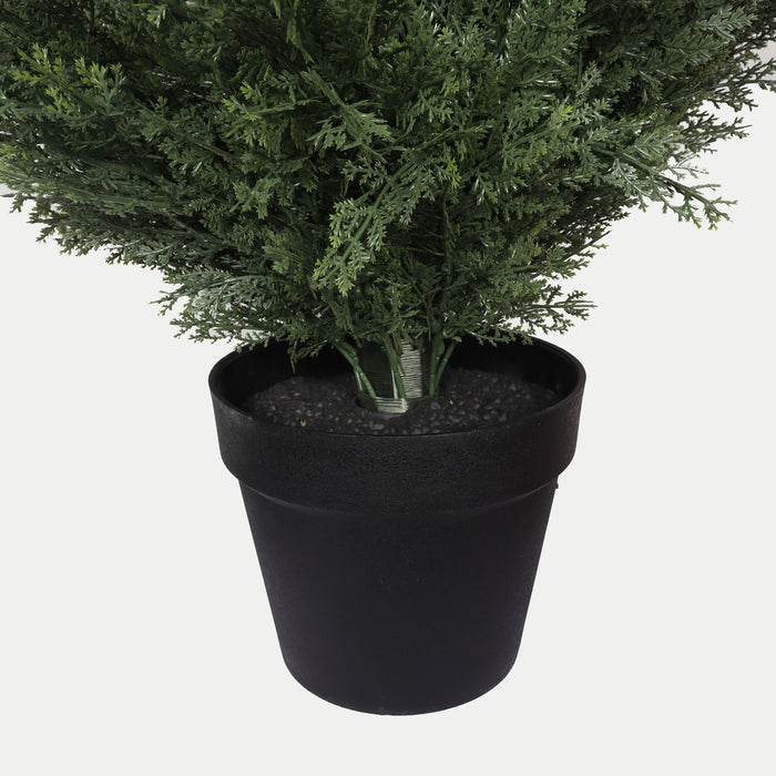 Realistic Artificial Cypress Tree, UV Resistant Indoor / Outdoor Topiary Plant For Decoration - Green Leaves