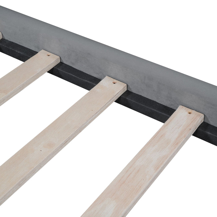 Platform Bed With LED Frame, Thick & Soft And Button Tufted Design Headboard