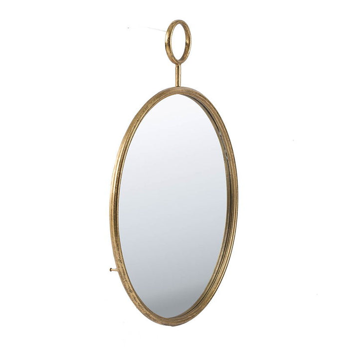 Circle Wall Mirror With Iron Frame, Accent Mirror For Living Room