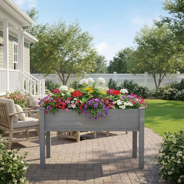 Raised Garden Bed With Legs, Elevated Planter Box For Outdoor Plants