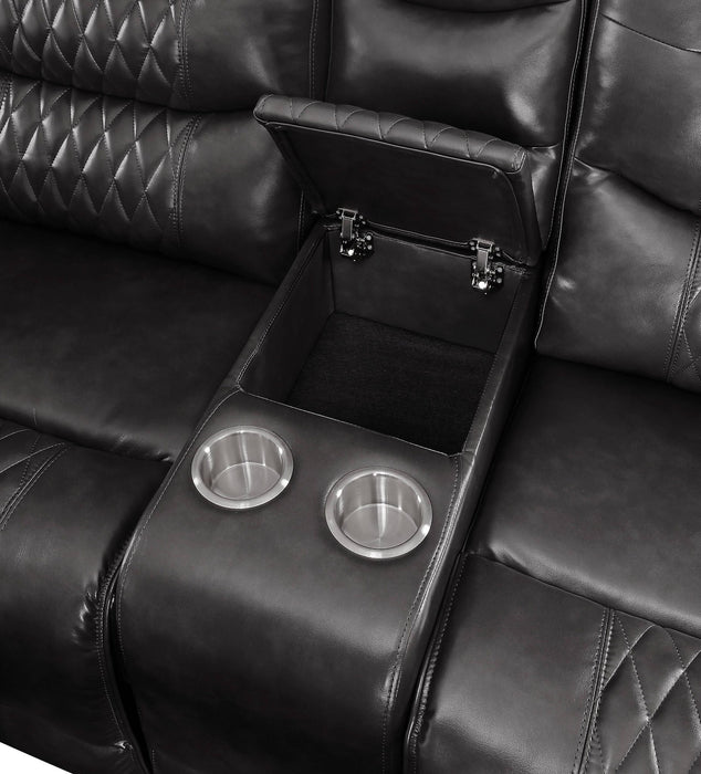 Braylon - Magnetite Synthetic Leather Manual Recliner Sofa - Brown