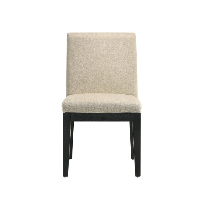 Froja - Side Chair Set of 2) - Beige Fabric & Black