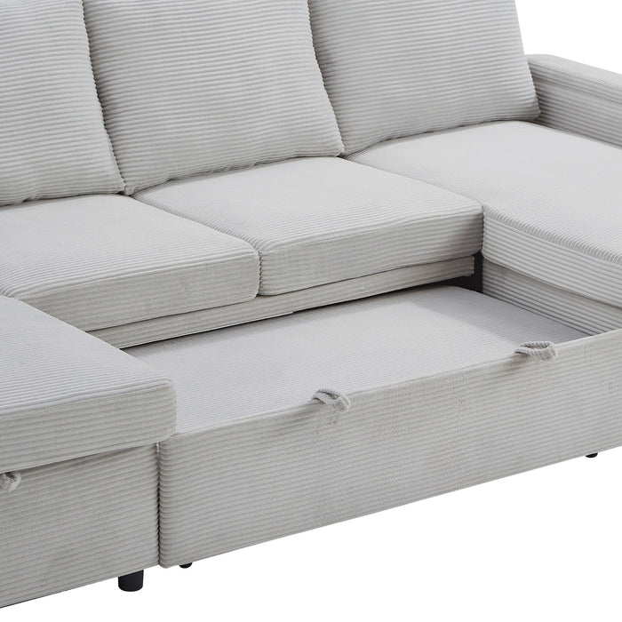 U Shaped Sectional Sofa Bed With Storage Chaise Lounges, USB Ports, And Cup Holders