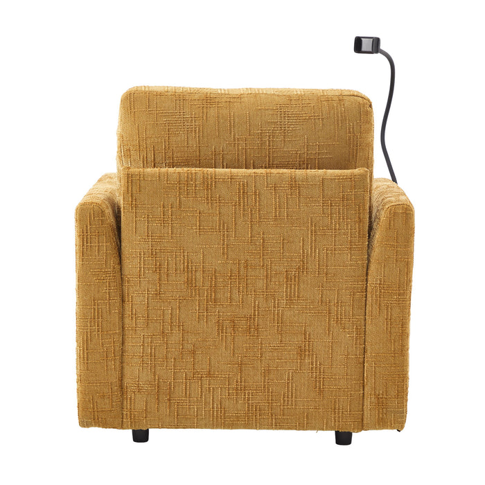 Multifunctional Chenille Recliner Sofa With Storage And Phone Bracket