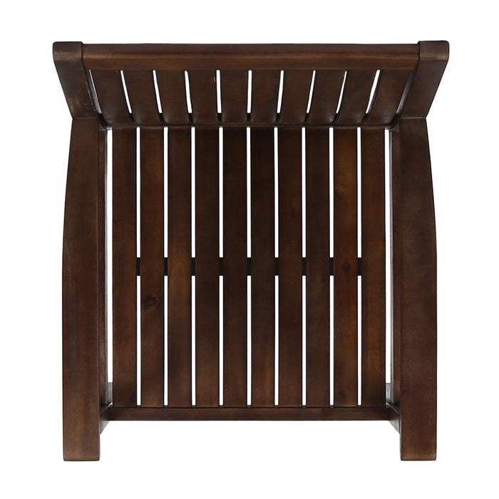 Wilson - Rustic Dining Chair Acacia Wood With Slat Panel Design (Set of 2) - Dark Brown