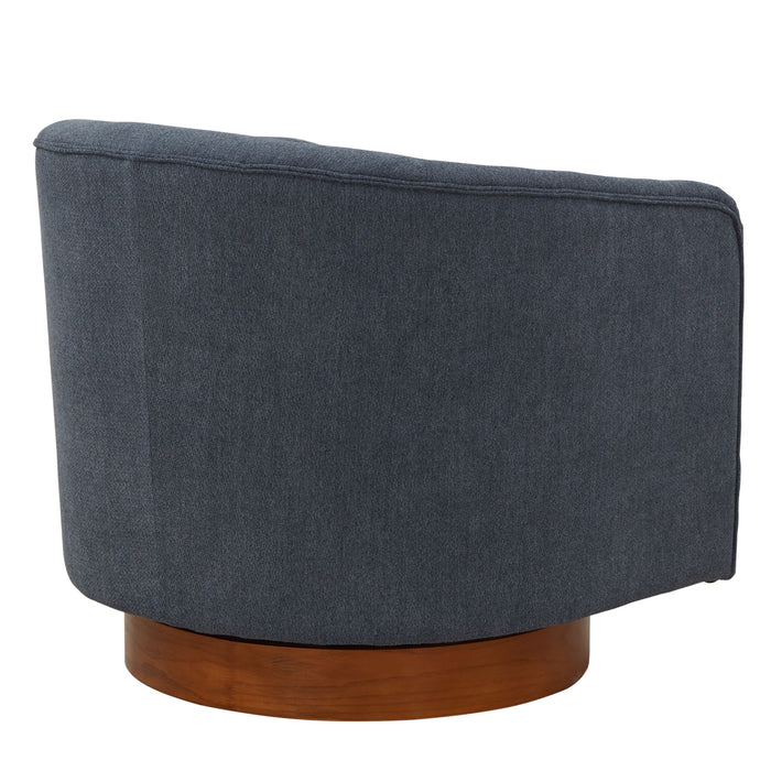 Miramar - Swivel Barrel Chair With Wooden Base