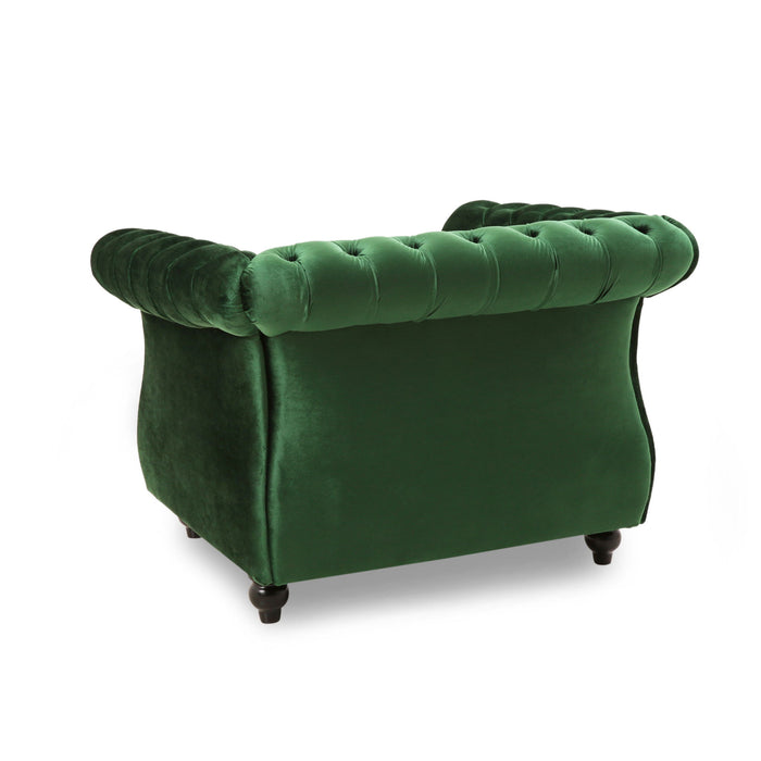 Nexuson - Upholstered Chesterfield Chair With Deep Tufted And Nailhead Trim